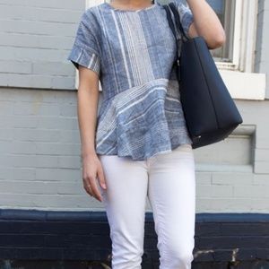 Stripped Linen Hemp Top